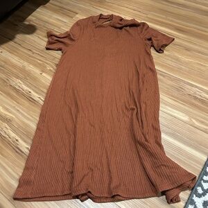 American Eagle Outfitters Rust Knee Length Dress Size Large